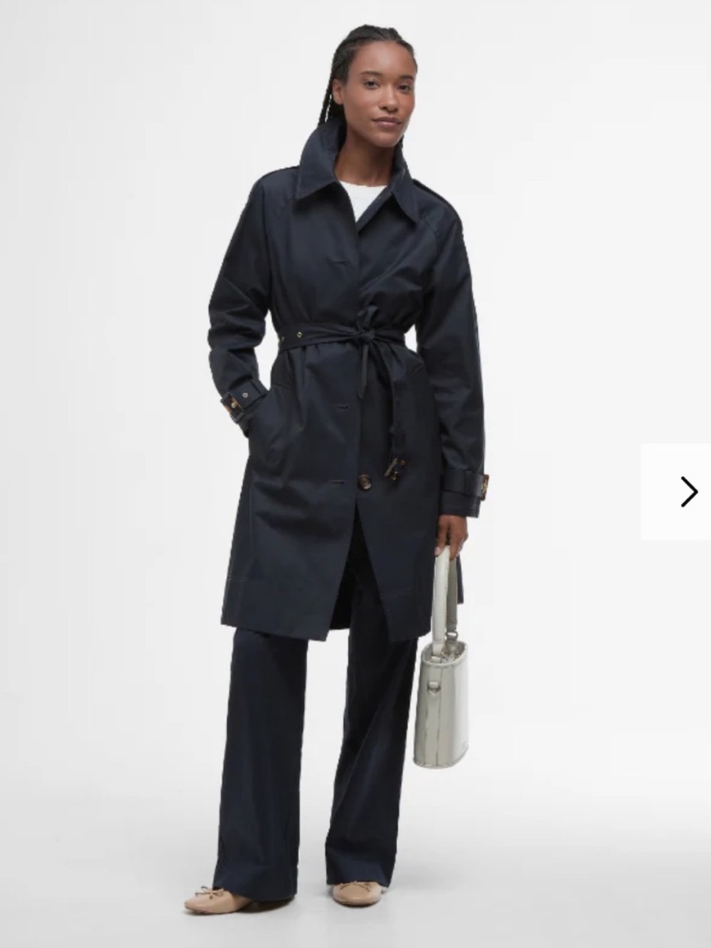 NWT Barbour Maia Waterproof Trench Coat Sz 14 US / 18 UK DARK NAVY ROSEMARY